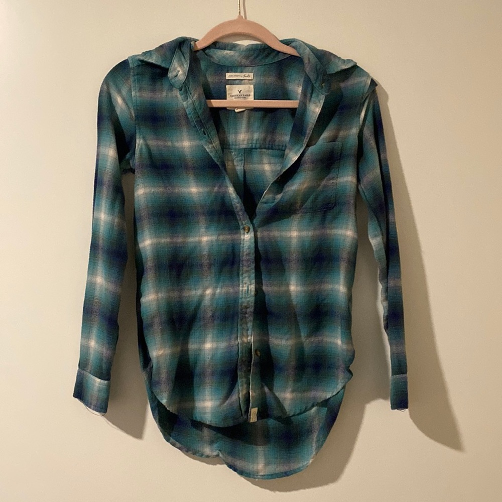 American Eagle Super Soft Boyfriend Flannel Sz XXS